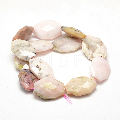Natural Pink Opal Beads Strands G-F477-18-35x25mm-1