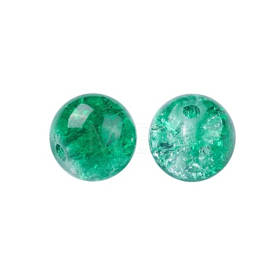 5 Colors Spray Painted & Baking Paint Crackle Glass Beads CCG-X0010-08-8mm-1