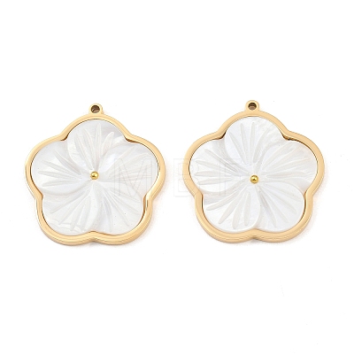 Natural White Shell Pendants STAS-C158-07B-G-1