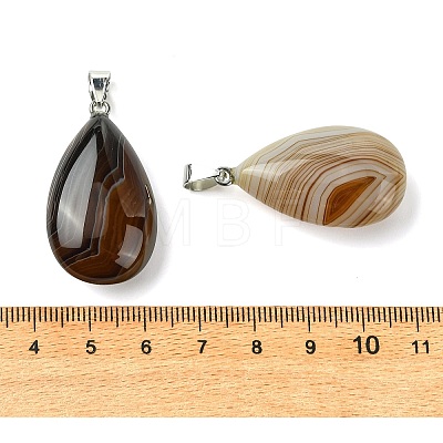 Natural Banded Agate Pendants GG-K002-09G-1