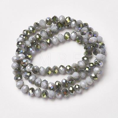 Electroplate Opaque Glass Beads Strands EGLA-A034-P4mm-S13-1