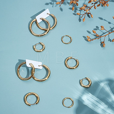 5 Pairs 5 Styles PVD Vacuum Plating 304 Stainless Steel Huggie Hoop Earrings for Women EJEW-ME0001-07-1