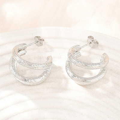 304 Stainless Steel Stud Earrings for Women SA-CBAB549-07P-1