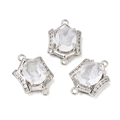 Brass Micro Pave Cubic Zirconia and Glass Links Connector Charms GL-CBA86BA-01P-C-1