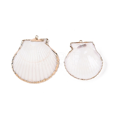 Natural Scallop Shell Pendants SSHEL-N038-14-1