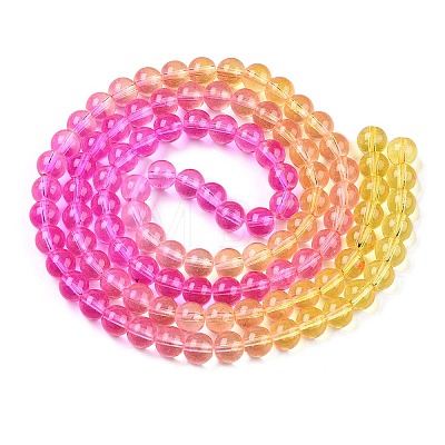 Baking Painted Transparent Glass Beads X-DGLA-M001-8mm-05-1