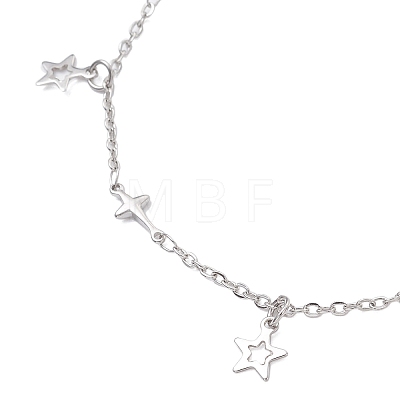 304 Stainless Steel Cross Link Chain Anklets AJEW-AN00739-03-1
