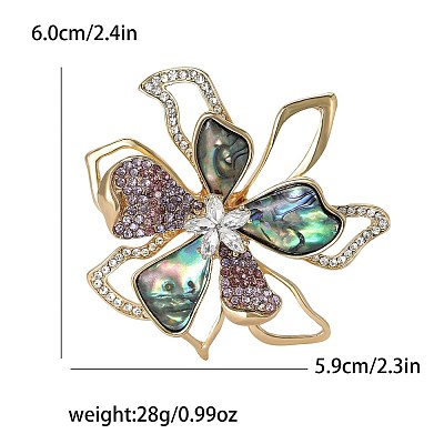 Alloy Rhinestone Brooch PW-WG722E4-01-1