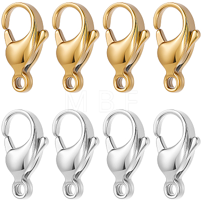 12Pcs 2 Colors 316 Stainless Steel Lobster Claw Clasps STAS-BBC0007-37-1