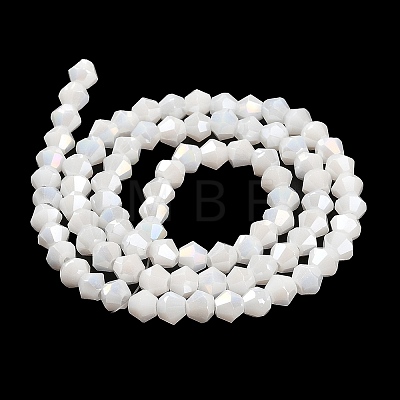 Opaque Solid Color Electroplate Glass Beads Strands GLAA-F029-P4mm-A15-1
