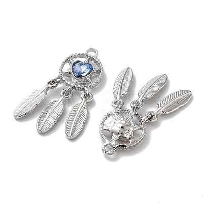 Rack Plating Alloy Rhinestone Pendants PALLOY-F311-19P-1