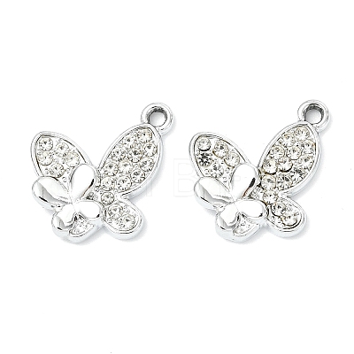 Animal Theme UV Plating Alloy Crystal Rhinestone Pendants ALRI-T012-07J-P-1