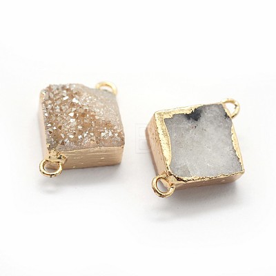 Natural Druzy Quartz Links connectors G-P396-09G-03-1