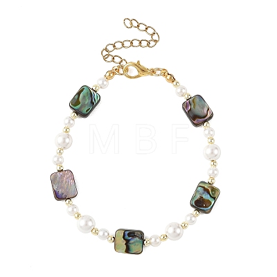 Paua Shell & Shell Pearl Beaded Bracelets for Women BJEW-JB14218-1
