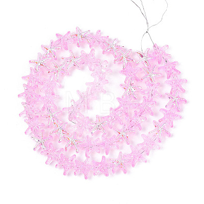 Baking Paint Electroplate Transparent Glass Beads Strands EGLA-N017-07-A04-1