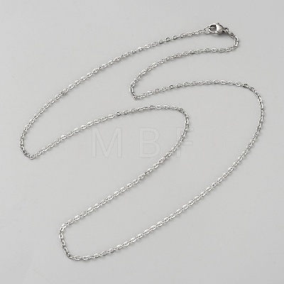 2MM 304 Stainless Steel Cable Chain Necklaces for Women Men NJEW-WH0013-73P-1