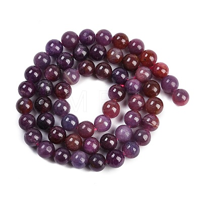 Natural Gemstone Ruby Round Beads Strands G-O017-7mm-06-1