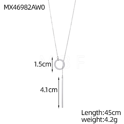 304 Stainless Steel Lariat Necklaces STAS-OY010-09P-1