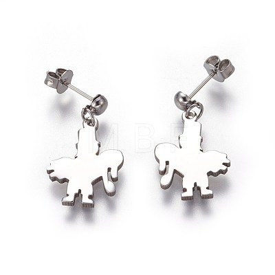 (Jewelry Parties Factory Sale)304 Stainless Steel Dangle Stud Earrings EJEW-O089-25P-1