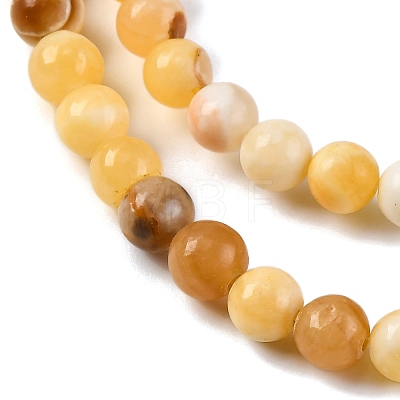 Natural Yellow Jade Beads Strands G-F591-17-6MM-1