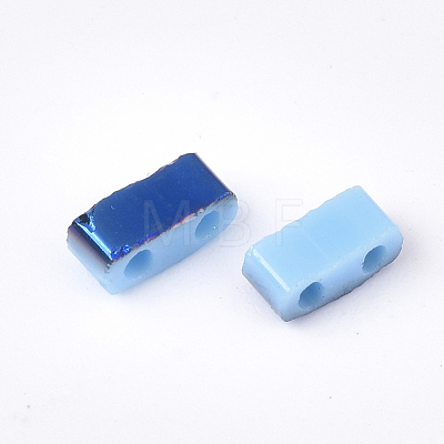 Electroplate Opaque Glass Seed Beads SEED-S023-18B-03E-1