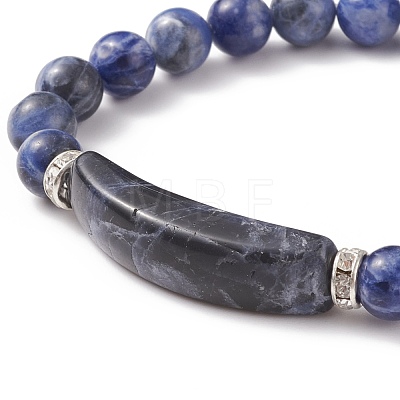 Natural Sodalite Beads Charm Bracelets BJEW-K164-B02-1