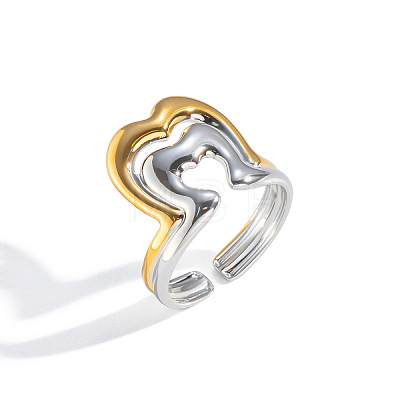 304 Stainless Steel Cuff Open Rings for Women FM5504-1