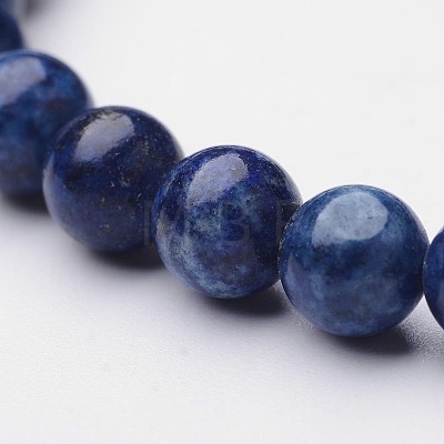 Natural Lapis Lazuli(Dyed) Beaded Stretch Bracelets BJEW-F202-04-1