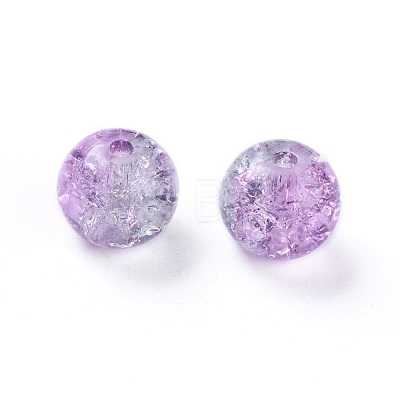 5 Colors Spray Painted & Baking Paint Crackle Glass Beads CCG-X0010-02-8mm-1