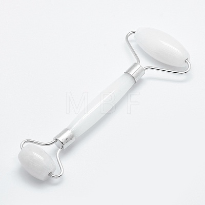 Natural White Jade Brass Face Massager MRMJ-G008-19P-1