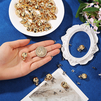 50Pcs Skull Alloy Rivets FIND-CA0011-72B-G-1