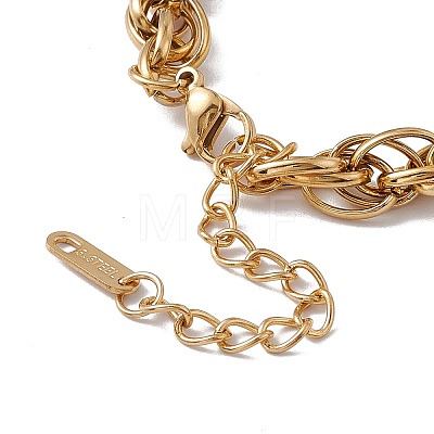 304 Stainless Steel Rope Chain Bracelet for Men Women BJEW-P284-09G-1