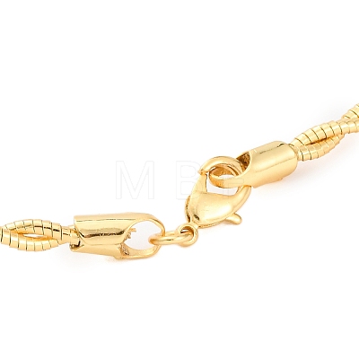 Brass Double Braided Round Snake Chain Necklaces MAK-L041-01G-1