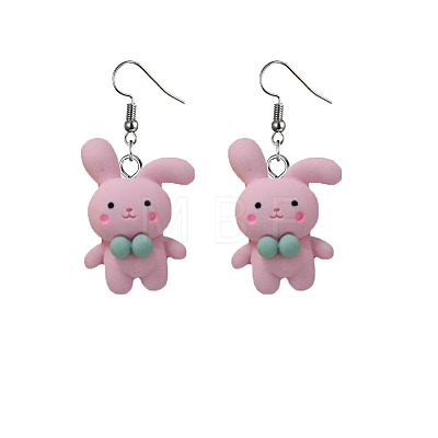 Stainless Steel Resin Dangle Earrings FS-WG090EB-02-1