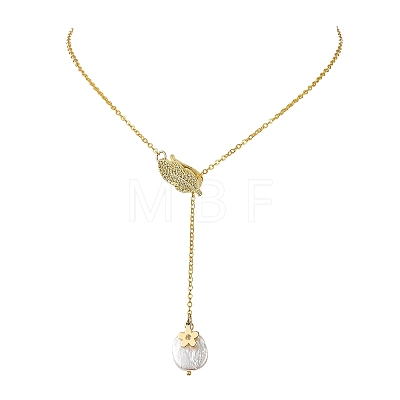 Adjustable Brass Micro Pave Clear Cubic Zirconia Leaf Lariat Necklaces NJEW-JN06467-1