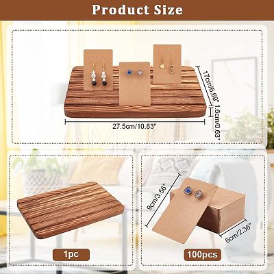  1Pc Wooden Card Display Base DIY-NB0007-76-1