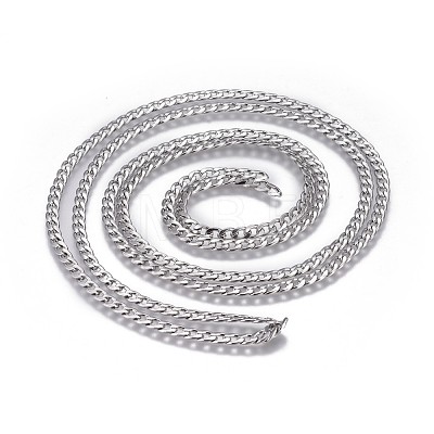 Tarnish Resistant 304 Stainless Steel Curb Chains CHS-G005-B-03P-1