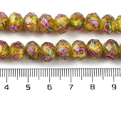 Handmade Gold Sand Lampwork Beads Strands LAMP-R141-10mm-23-1