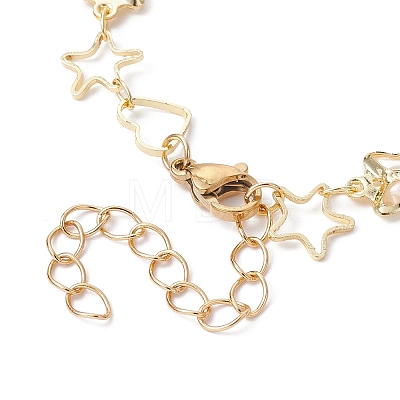 Handmade Butterfly Starfish Heart Brass Link Chain Bracelet Making AJEW-JB01150-19-1