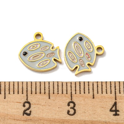 304 Stainless Steel Enamel Charms STAS-L022-166G-1