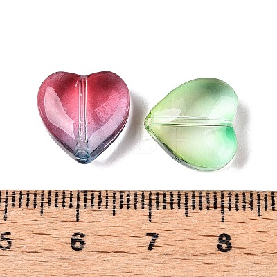 Gradient Color Baking Paint Transparent Glass Beads X-DGLA-N005-08-1