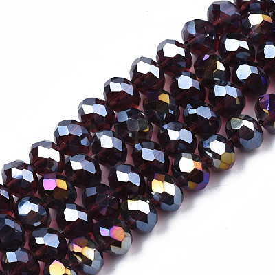 Electroplate Glass Beads Strands EGLA-A034-T8mm-B30-1