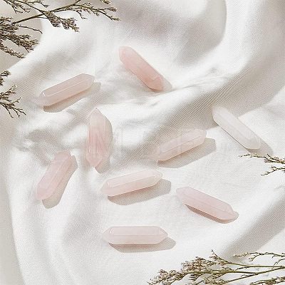 Olycraft Faceted Natural Rose Quartz Double Terminated Points Healing Stones G-OC0003-61-1