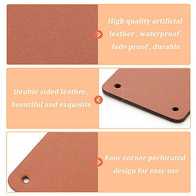 Olycraft 30Pcs 2 Colors 4-Hole Imitation Leather Label Tags AJEW-OC0003-99-1