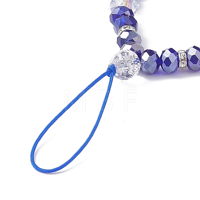 Rondelle Glass & Polymer Clay Rhinestone Beads Phone Hand Strap Chains HJEW-JM00877-04-1