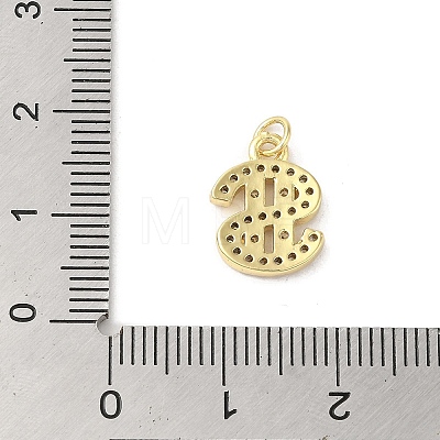 Rack Plating Brass Micro Pave Cubic Zirconia Charms KK-C052-32G-1