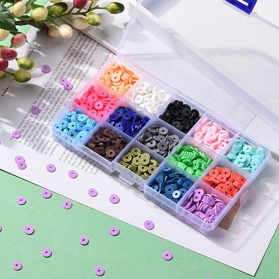 150G 15 Colors Handmade Polymer Clay Beads CLAY-JP0001-11-8mm-1