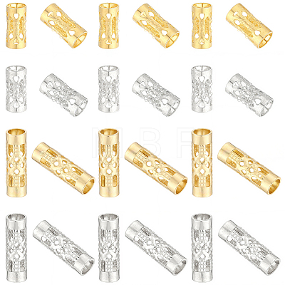 80Pcs 4 Styles Stainless Steel Hollow Tube Beads STAS-PA0001-09-1