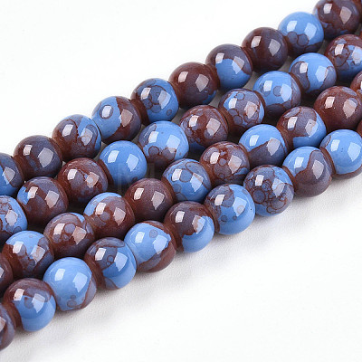 Baking Painted Glass Beads Strands DGLA-N003-6mm-C10-1