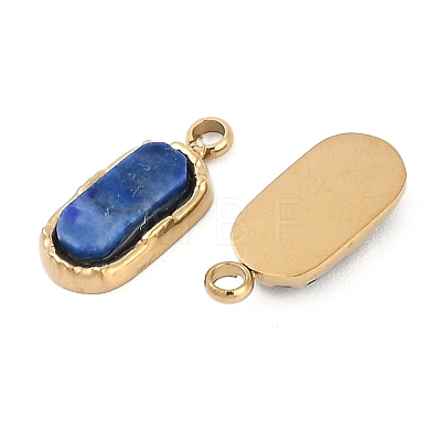 Natural Lapis Lazuli Rectangle Charms STAS-I325-141A-G-1